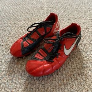 Red And Gray Nike Soccer Cleats